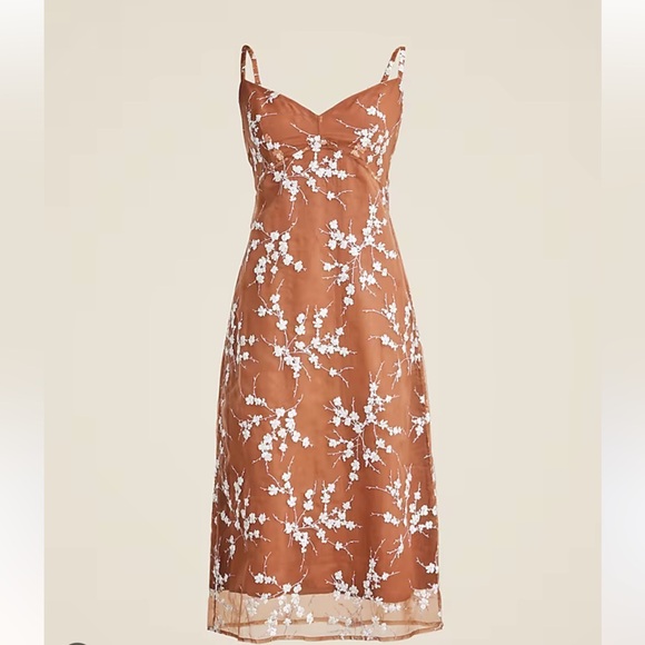 J Crew Collection Embroidered Slip Dress s 8 - Picture 2 of 6